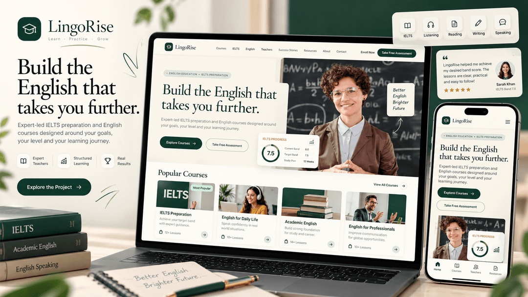 LingoRise – English & IELTS Learning Platform