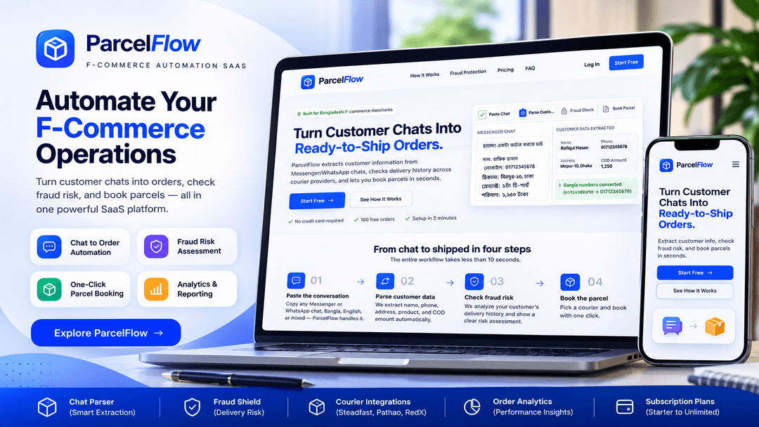 ParcelFlow – F-Commerce Automation & Fraud Shield SaaS